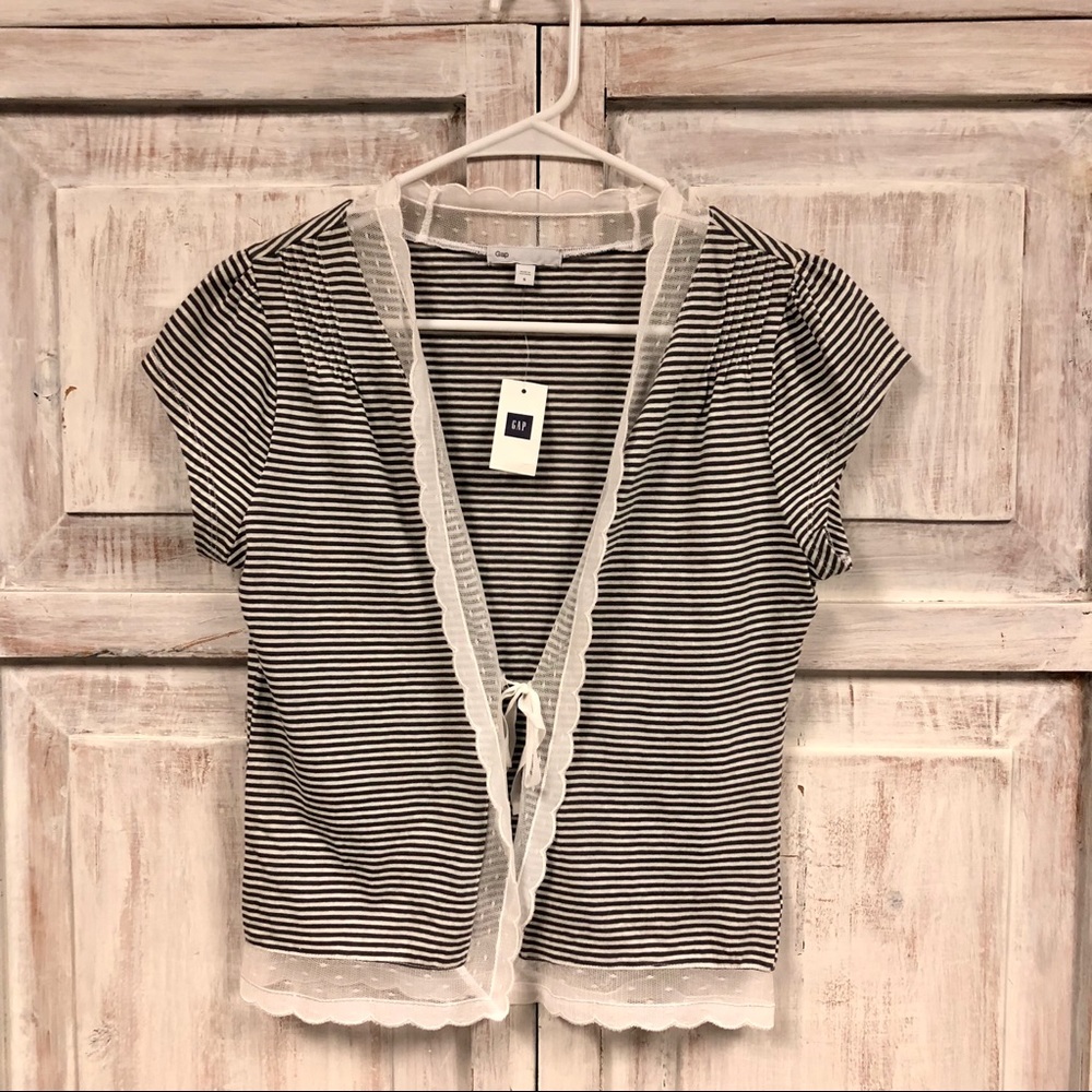 GAP Striped Tie-Front Top